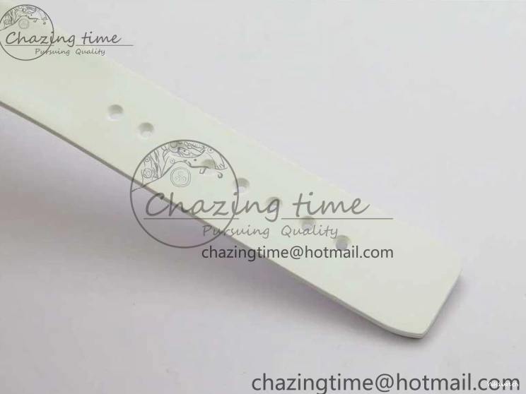 KZF Best Transparent on Phantomlab Rubber Edition VR3135 Dial Blue Light Strap White Submariner 0219